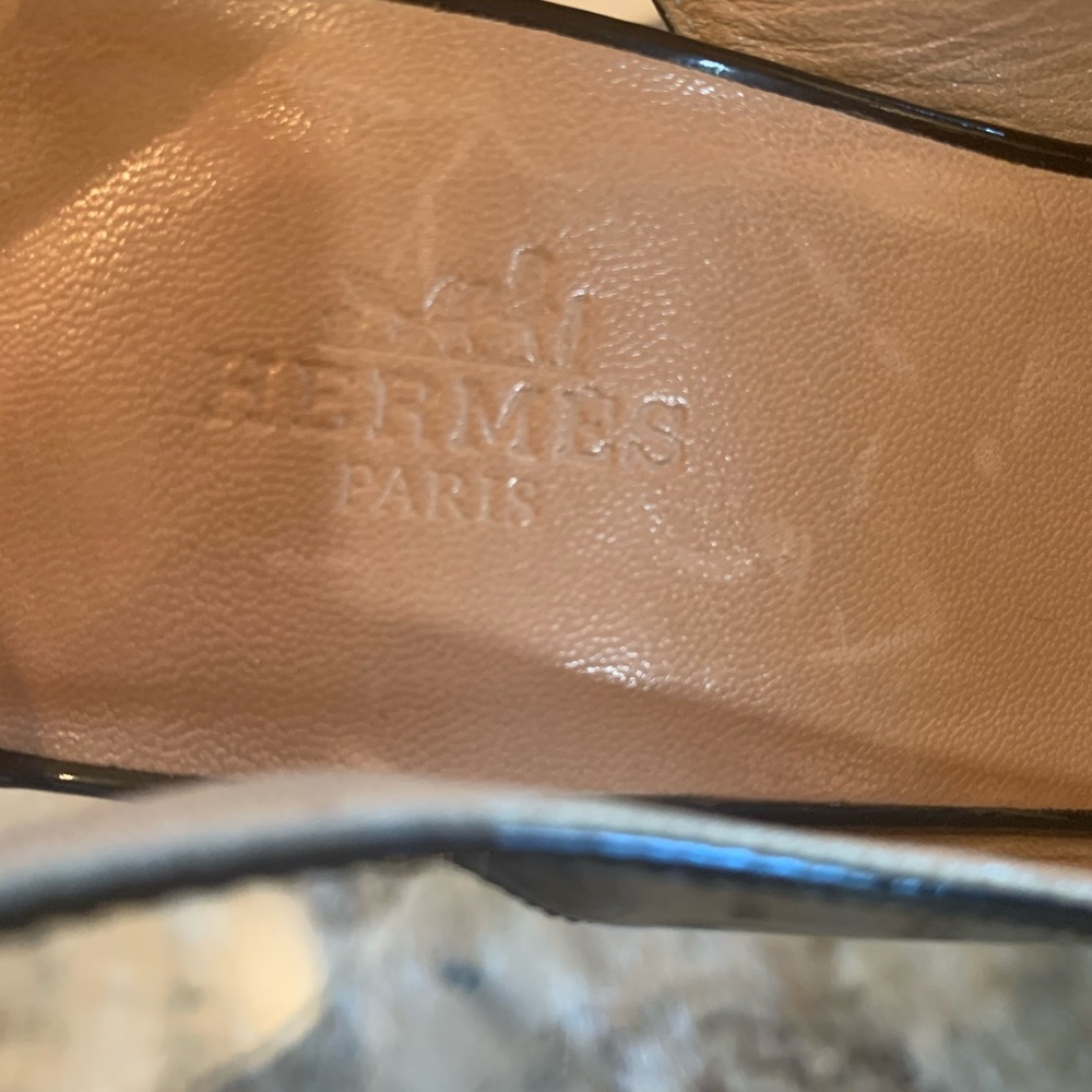 Vintage Hermès Black Patent Leather Slingback Heels~Size 37 - Picture 10 of 15